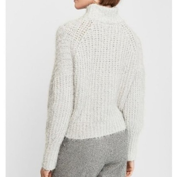 Express Fuzzy Cropped Turtleneck Sweater - Picture 2 of 5